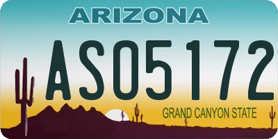 AZ license plate ASO5172