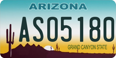 AZ license plate ASO5180