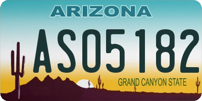 AZ license plate ASO5182