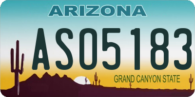 AZ license plate ASO5183