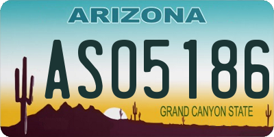AZ license plate ASO5186