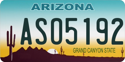 AZ license plate ASO5192
