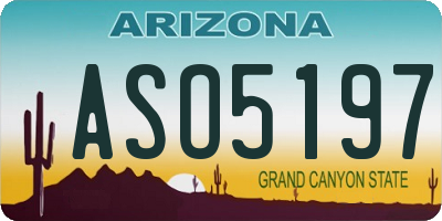 AZ license plate ASO5197