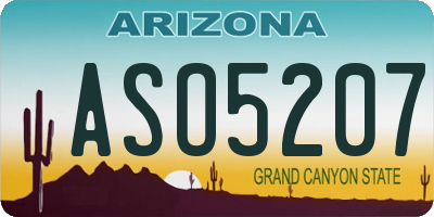 AZ license plate ASO5207