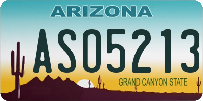 AZ license plate ASO5213