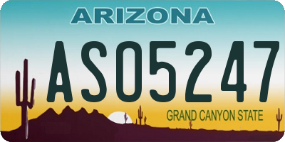 AZ license plate ASO5247