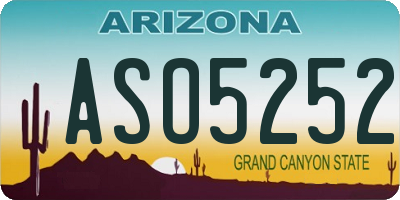 AZ license plate ASO5252