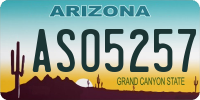 AZ license plate ASO5257