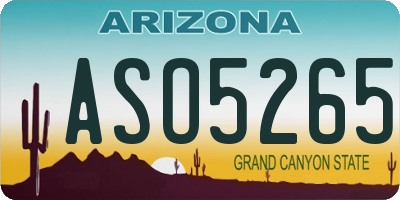 AZ license plate ASO5265