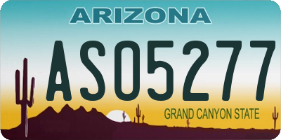 AZ license plate ASO5277