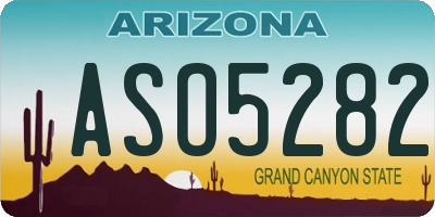 AZ license plate ASO5282