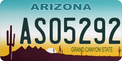 AZ license plate ASO5292