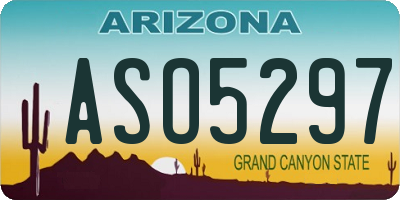 AZ license plate ASO5297