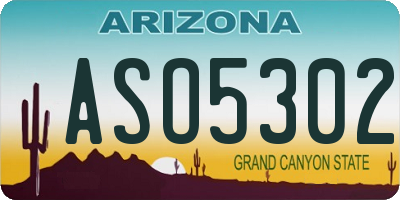 AZ license plate ASO5302