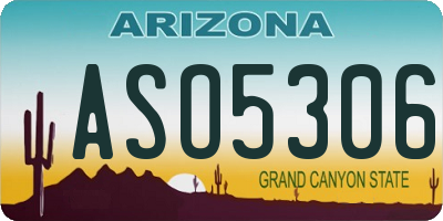 AZ license plate ASO5306