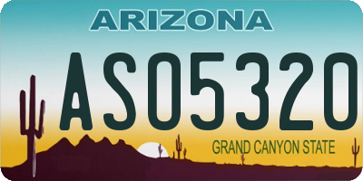 AZ license plate ASO5320