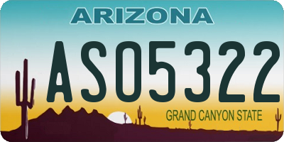 AZ license plate ASO5322