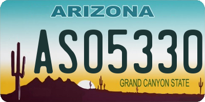 AZ license plate ASO5330
