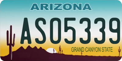 AZ license plate ASO5339