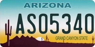 AZ license plate ASO5340