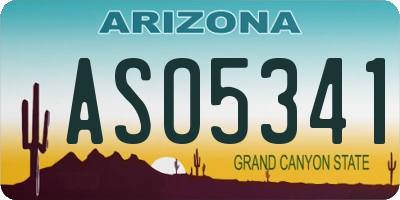 AZ license plate ASO5341