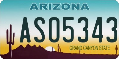 AZ license plate ASO5343