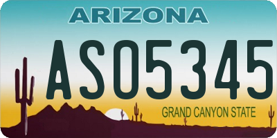 AZ license plate ASO5345