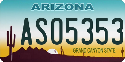 AZ license plate ASO5353