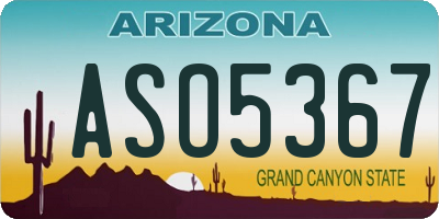 AZ license plate ASO5367