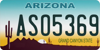 AZ license plate ASO5369
