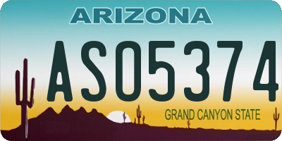 AZ license plate ASO5374