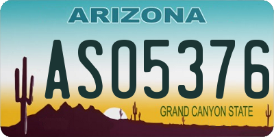AZ license plate ASO5376