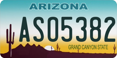 AZ license plate ASO5382