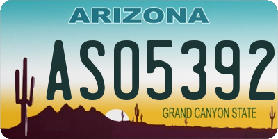 AZ license plate ASO5392