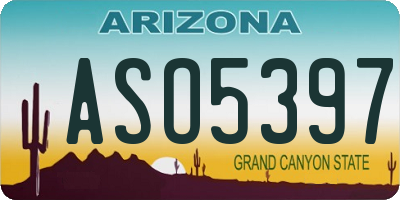 AZ license plate ASO5397