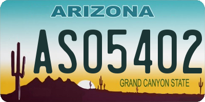 AZ license plate ASO5402