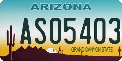 AZ license plate ASO5403
