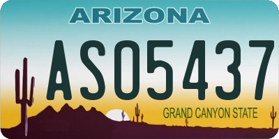 AZ license plate ASO5437