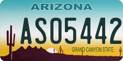 AZ license plate ASO5442