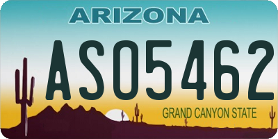 AZ license plate ASO5462