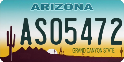 AZ license plate ASO5472