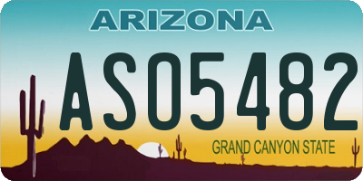 AZ license plate ASO5482