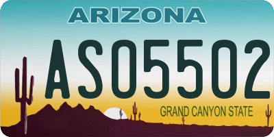 AZ license plate ASO5502