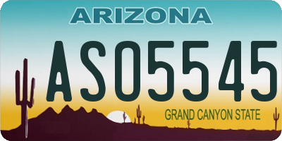 AZ license plate ASO5545