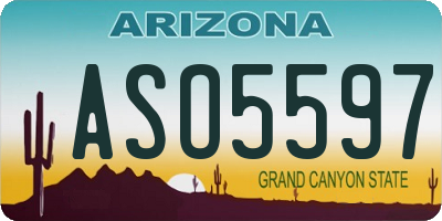 AZ license plate ASO5597