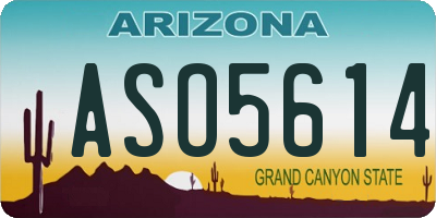 AZ license plate ASO5614