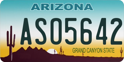 AZ license plate ASO5642