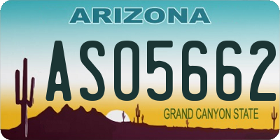 AZ license plate ASO5662