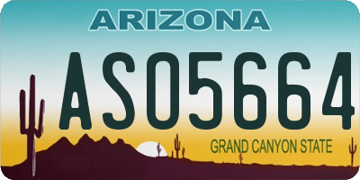 AZ license plate ASO5664