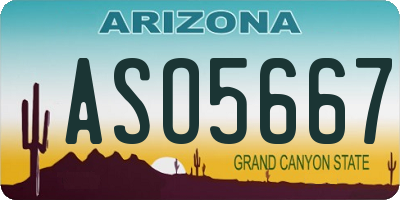 AZ license plate ASO5667